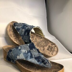 Muk Luks Blue Denim Mules